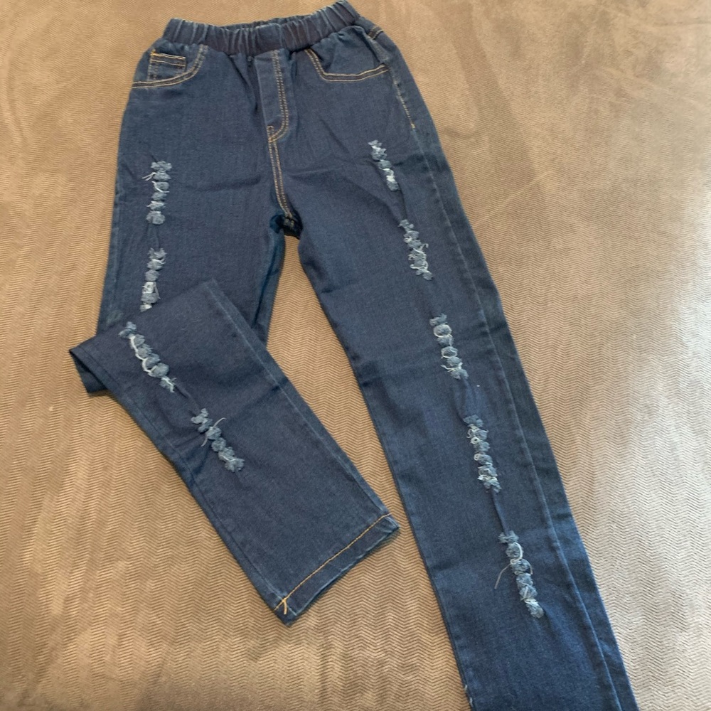 Girls jeans w/elastic waist